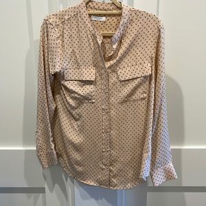 EQUIPMENT BOTTON DOWN SILK BLOUSE WITH ANCHORS SIZE SMALL